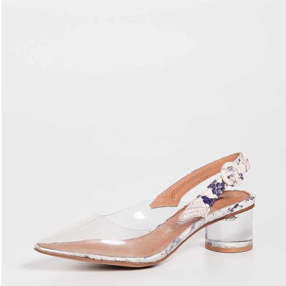 Matiko vinyl sling back pumps